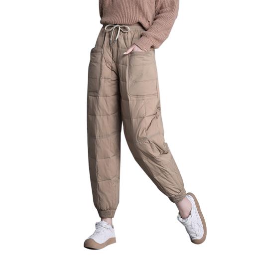 90%鸭绒填充 加厚保暖冬季女士羽绒裤宽松束脚个性口袋防风休闲百搭  罗蒙 商品图11