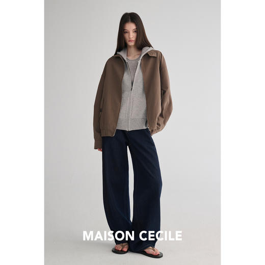 MAISON CECILE 三色|秋冬复古桑蚕丝羊毛棉百搭廓形夹克外套 商品图4