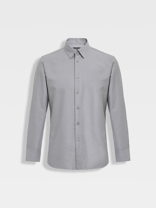 callisto海豚灰意式领羊毛混纺衬衫 商品图0