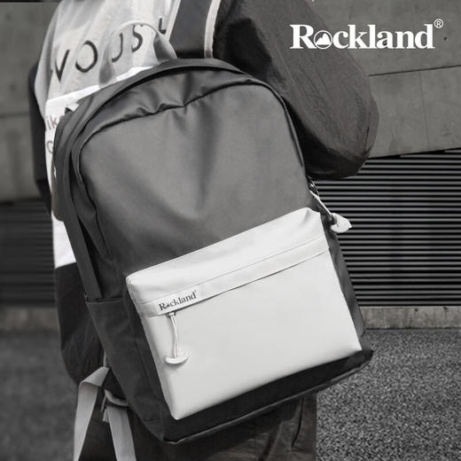 洛克兰自由系列牛津防盗双肩包 黑灰色—rxs 商品图3