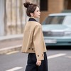 松弛感秋季简约撞色洋气减龄宽松版休闲纯色气质风衣通勤外套ZYF8879 商品缩略图1
