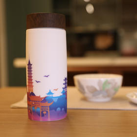 长沙印象双层肤感陶瓷保温杯