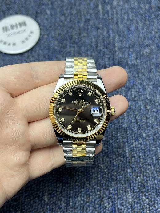 劳力士 分C日志型41mm 间金黑盘钻面 3235机 五珠链 904L钢 男士腕表 商品图1