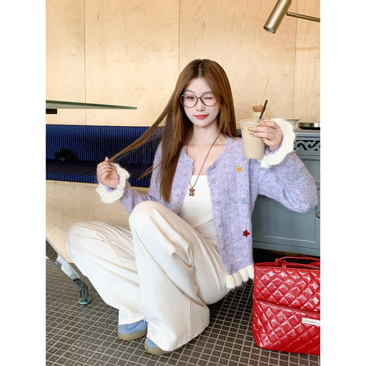 <曾小咸推荐>4.2现货秒杀 ！微信超特价！韩系刺绣撞色开衫 日常179.99 立减90 秒杀89.99！！ 商品图2