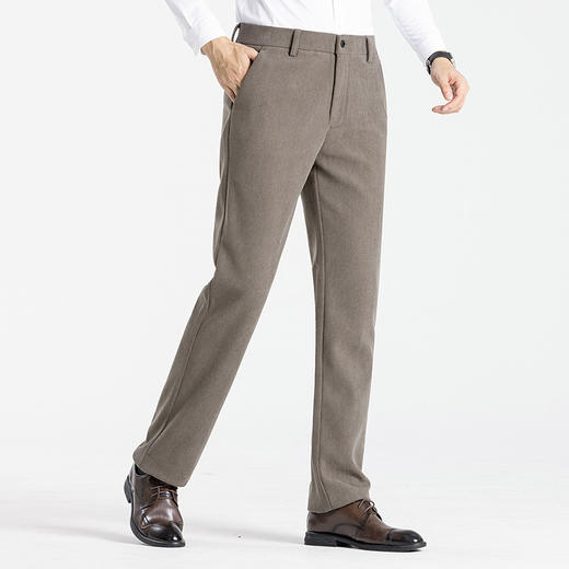 罗蒙冬季保暖加绒休闲裤西裤通勤百搭商务风气质舒适直筒男士长裤子 商品图2