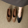 【预售5天】真皮粗跟复古风豹纹小皮鞋，一脚蹬中跟方头浅口山茶花单鞋YX&A1815 商品缩略图2