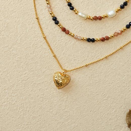 『心甜』爱心捶打纹项链 商品图2