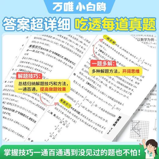 2026万唯小白鸥小升初语文数学真题超详解五六年级必刷毕业分班考试卷重点中学 商品图2