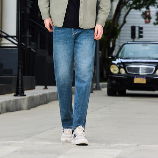 半身缘男裤 秋季牛仔裤棉宽松小直筒吸汗透气百搭253101U10130061 商品图0