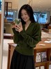 秋冬新款苔藓绿法式极简风V领针织开衫 商品缩略图9