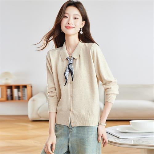 气质针织开衫，配丝巾打底毛衣上衣HR-SSFB092 商品图0