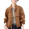 立领麂皮绒外套，复古宽松休闲百搭夹克上衣HR-7702 商品缩略图4