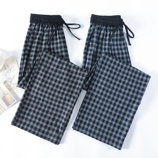 卷卷紫美式风格纹垂感直筒裤 面料软糯有垂感 宽松舒适 复古慵懒休闲百搭 商品图9