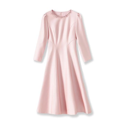 「高货wl」全新升级【铂金会员367/天猫499/差价132】(03241)洛诗琳轻奢重工钉钻连衣裙2025秋季气质收腰大摆A字裙女 商品图4