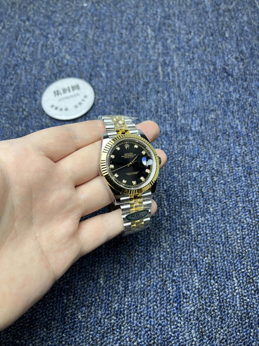 劳力士 分C日志型41mm 间金黑盘钻面 3235机 五珠链 904L钢 男士腕表 商品图2