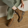 阿么手工女鞋厚底系带马丁靴女款真皮2025百搭大黄靴轻便短靴6CM 商品缩略图3