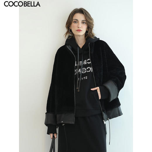 COCOBELLA拉贡质感皮草外套女假两件仿皮毛一体大衣FU3105-2 商品图0