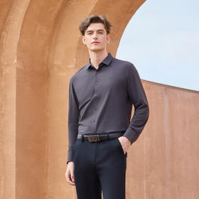 半身缘男装 春季长袖商务衬衫垂感不起皱简约时尚261312M01010006