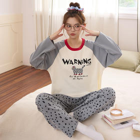 【超模君严选 云朵棉自带bra睡衣套装】简约圆领 天然植物印染 自带胸垫 兔穿bra防凸点 无感胸垫柔软亲肤 裤子阔腿版型 包容性强