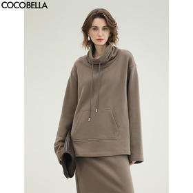 COCOBELLA时尚休闲高领卫衣女秋冬新款舒适保暖外套SE3017