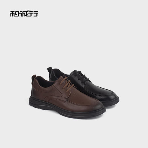 和诚行2025秋季百搭男式商务休闲皮鞋系带舒适真皮皮鞋0660219 商品图4