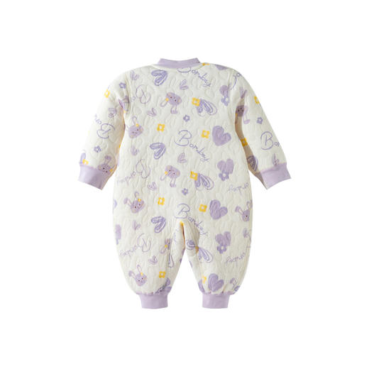 贝贝怡新生婴儿衣服秋冬夹棉保暖连体衣男女宝宝哈衣爬服冬装ZB4EL024 商品图2