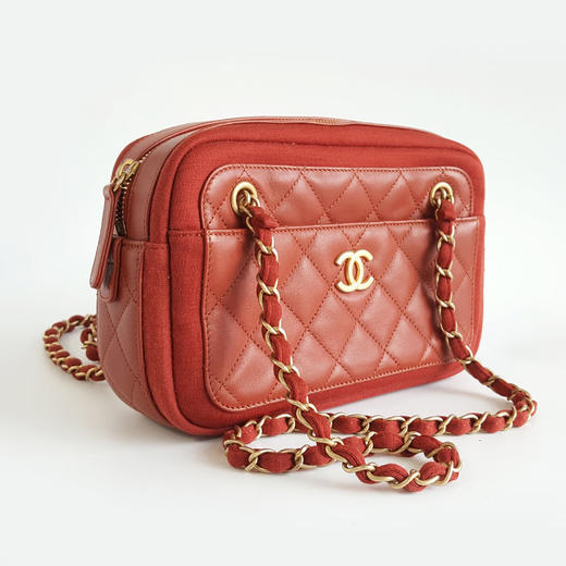 【95新】CHANEL香奈儿红色菱格内购款相机包链条包女士270825NJM21现售价：8900 商品图1