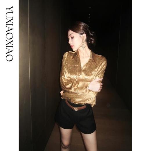 余潇潇【都市魅影】气质显瘦天丝立体裁剪时尚A版短裤玫瑰腰带设计 商品图2