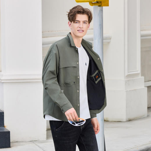半身缘男装 秋季夹克衬衫外套舒适透气易清洗百搭253212U01310041 商品图0