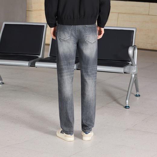 半身缘男裤 秋季牛仔裤纯棉直筒裤绣花时尚休闲253101U10130062 商品图4
