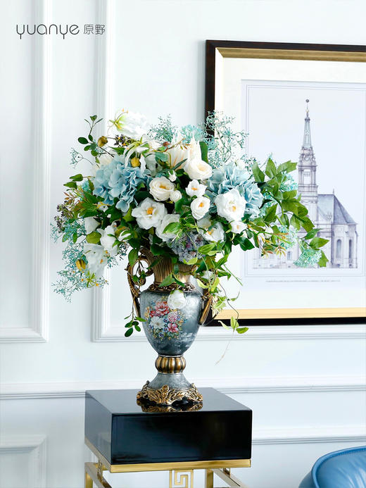 欧式轻奢仿真花假花摆件酒店餐桌客厅玄关摆设电视柜玄关装饰花 商品图1