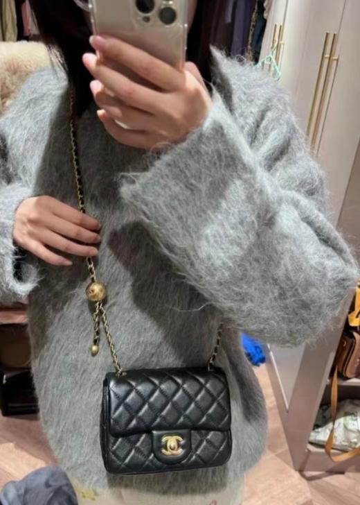 女款小金球方胖子菱格小羊皮迷你斜挎包025 商品图4