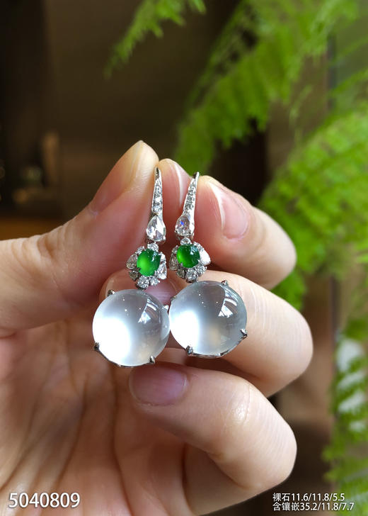 玻璃种蛋面耳坠【5040809】具体价格微信咨询 商品图2