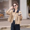 松弛感秋季简约撞色洋气减龄宽松版休闲纯色气质风衣通勤外套ZYF8879 商品缩略图3