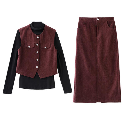 2025年秋季新款小香风气质时尚马夹半身裙三件套LNS9705 商品图4