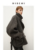 HIDEMI 进口羊毛强梭圈圈艺术感翻领不对称腰带廓形毛呢外套大衣 商品缩略图5