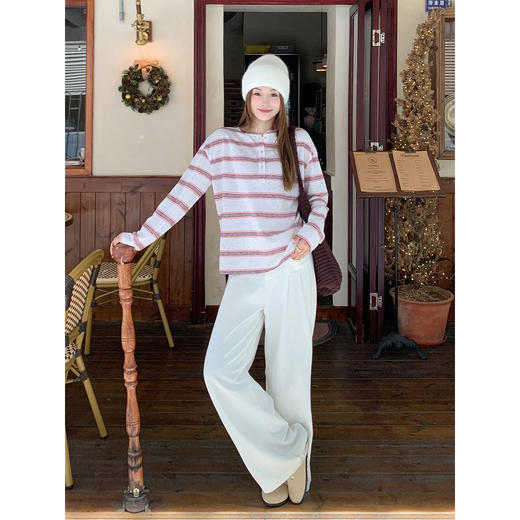 【129元任选2件】现货！条纹宽松百搭长袖T恤 商品图4