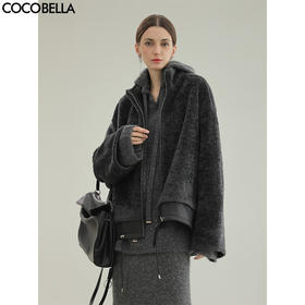 COCOBELLA轻奢拉贡皮草风格外套女秋冬仿皮毛一体外套FU3105