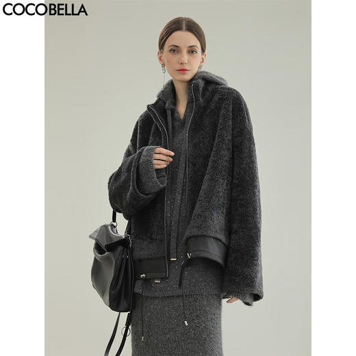 COCOBELLA轻奢拉贡皮草风格外套女秋冬仿皮毛一体外套FU3105 商品图0