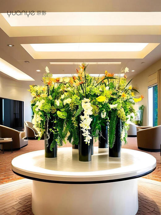 高档酒店大堂仿真假花摆设件圆桌大厅售楼商场会所别墅组合装饰花 商品图4
