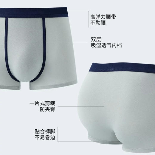 【两条装】男士弹力棉长绒棉印花加肥加大平角内裤3223/3225/3265 商品图11
