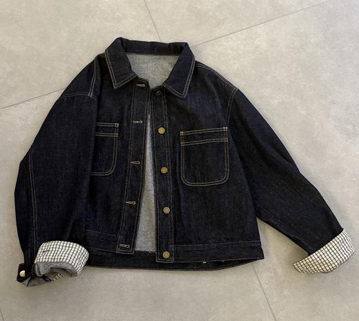 【门店同款】ENJOY秋季格纹翻袖牛仔外套 165843882 商品图0