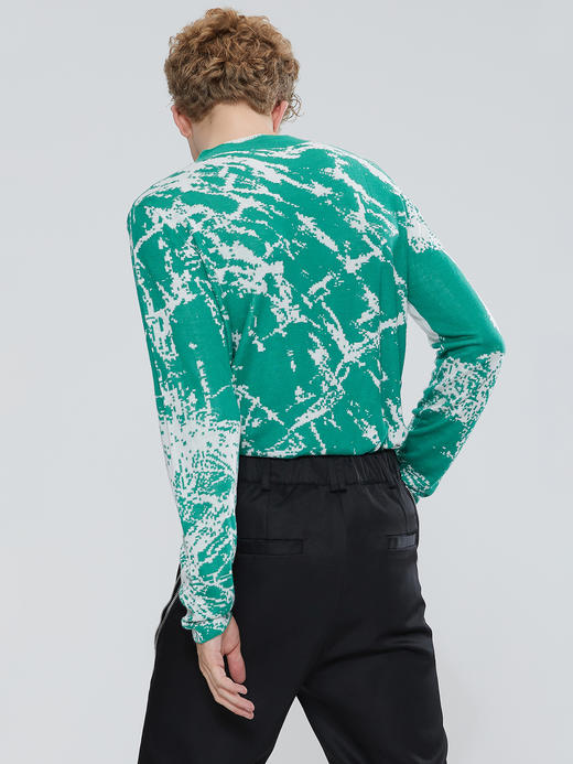 TIWILLTANG启世录ANEW 时装原创浪漫情绪提花图案薄针织打底衫 商品图3