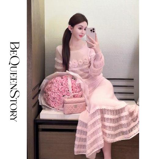 余潇潇【浪漫沦陷】超幼羊毛马海毛层次感镂空无袖&长袖针织衫&半裙 商品图4