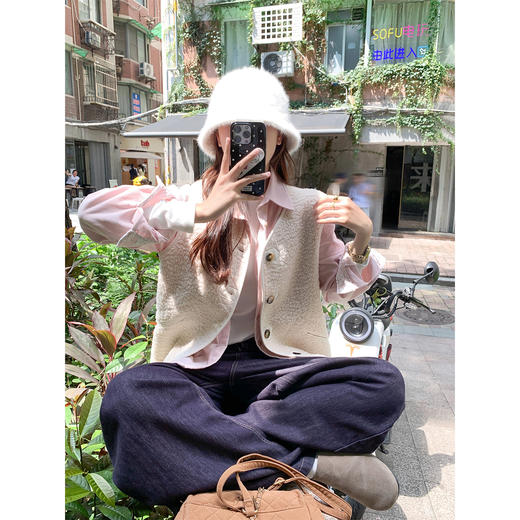 <曾小咸推荐>韩版Polo领设计衬衫长袖【预售款，预计3-15天发货】 商品图2