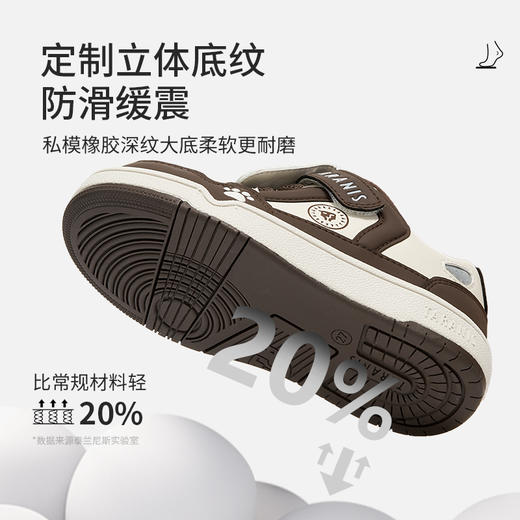 泰兰尼斯儿童板鞋冬季新款男童加绒保暖运动鞋复古熊猫女童休闲鞋T02X5D6874 商品图3