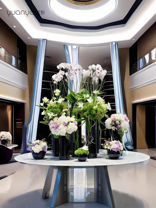 酒店大堂仿真花新年装饰花摆件中庭圆桌大厅别墅售楼商场会所假花 商品图0