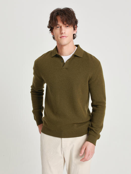 callisto橄榄绿羊毛羊绒混纺毛衣 商品图2