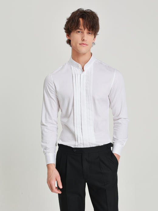 callisto白色新绅格调塔克衬衫 商品图2