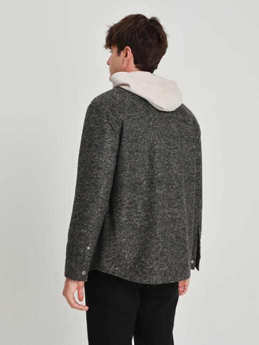 callisto雪茄棕衬衫款粗花呢外套 商品图4